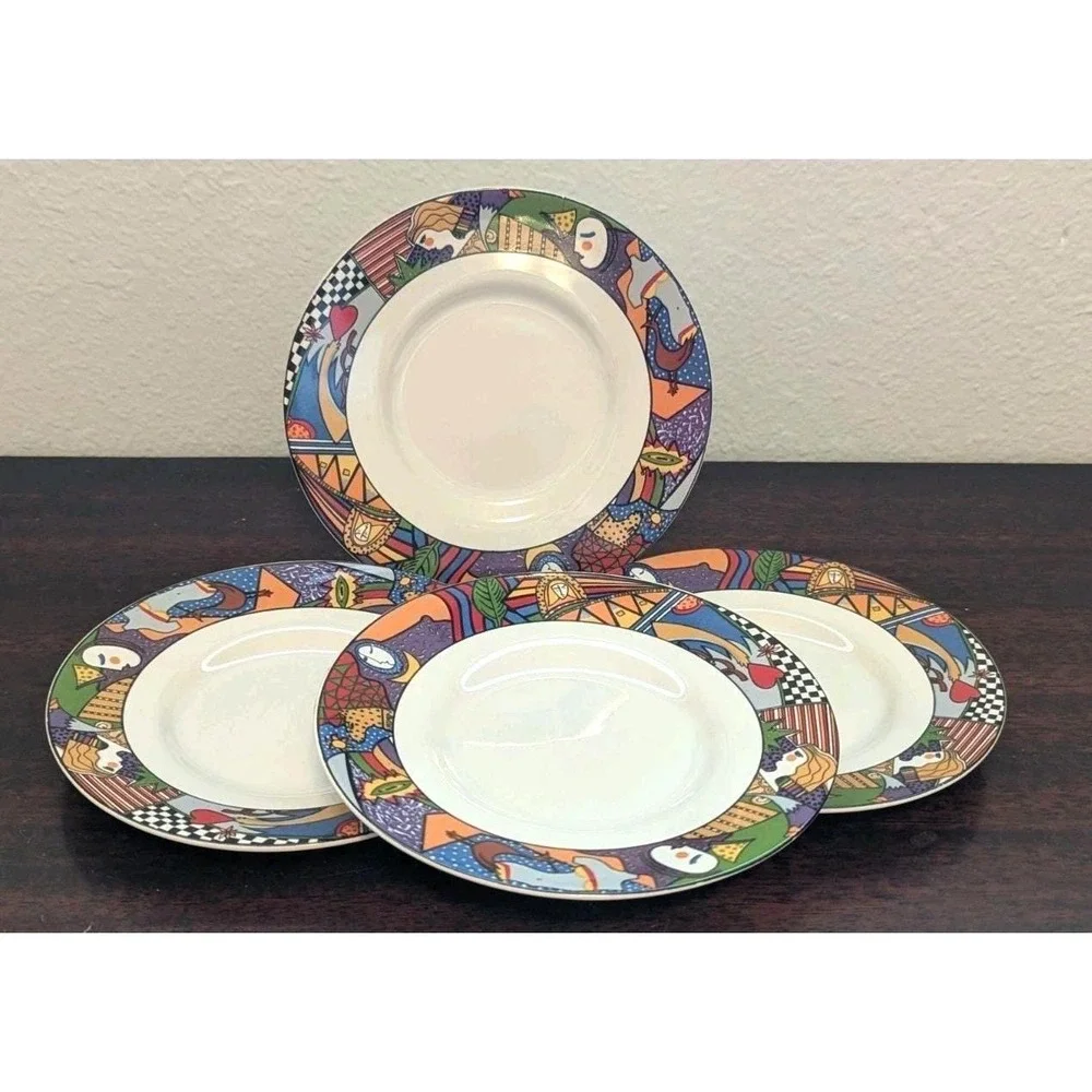 Vintage Vitromaster Metropolitan 1991 Art Deco Salad Plates Set of 4 6.5